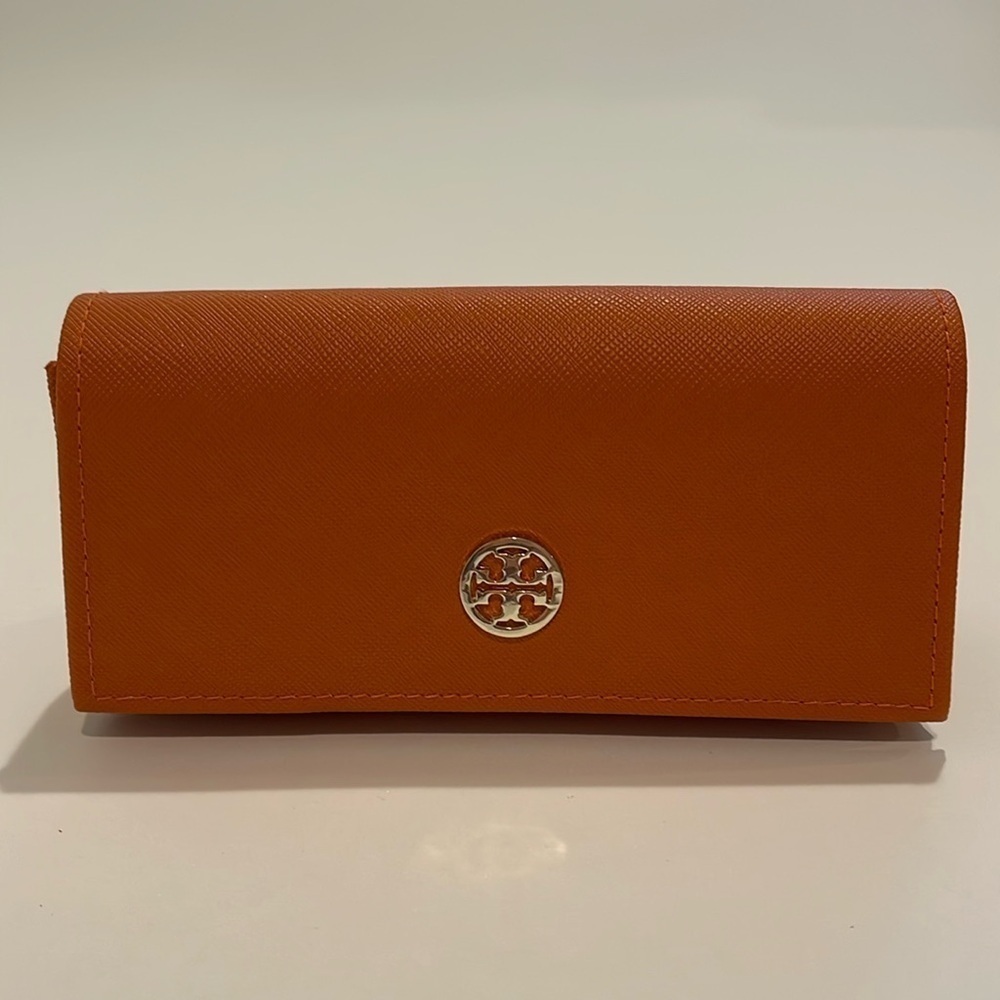 Tory Burch Orange Leather Sunglasses Case